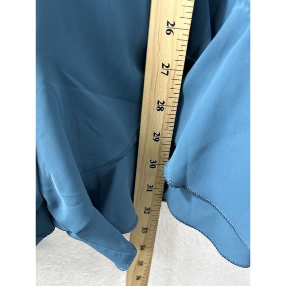 Foteisy Women's Romper Shorts Size‎ L Ruffle Front Adjustable Strap Teal Lined - Picture 12 of 16